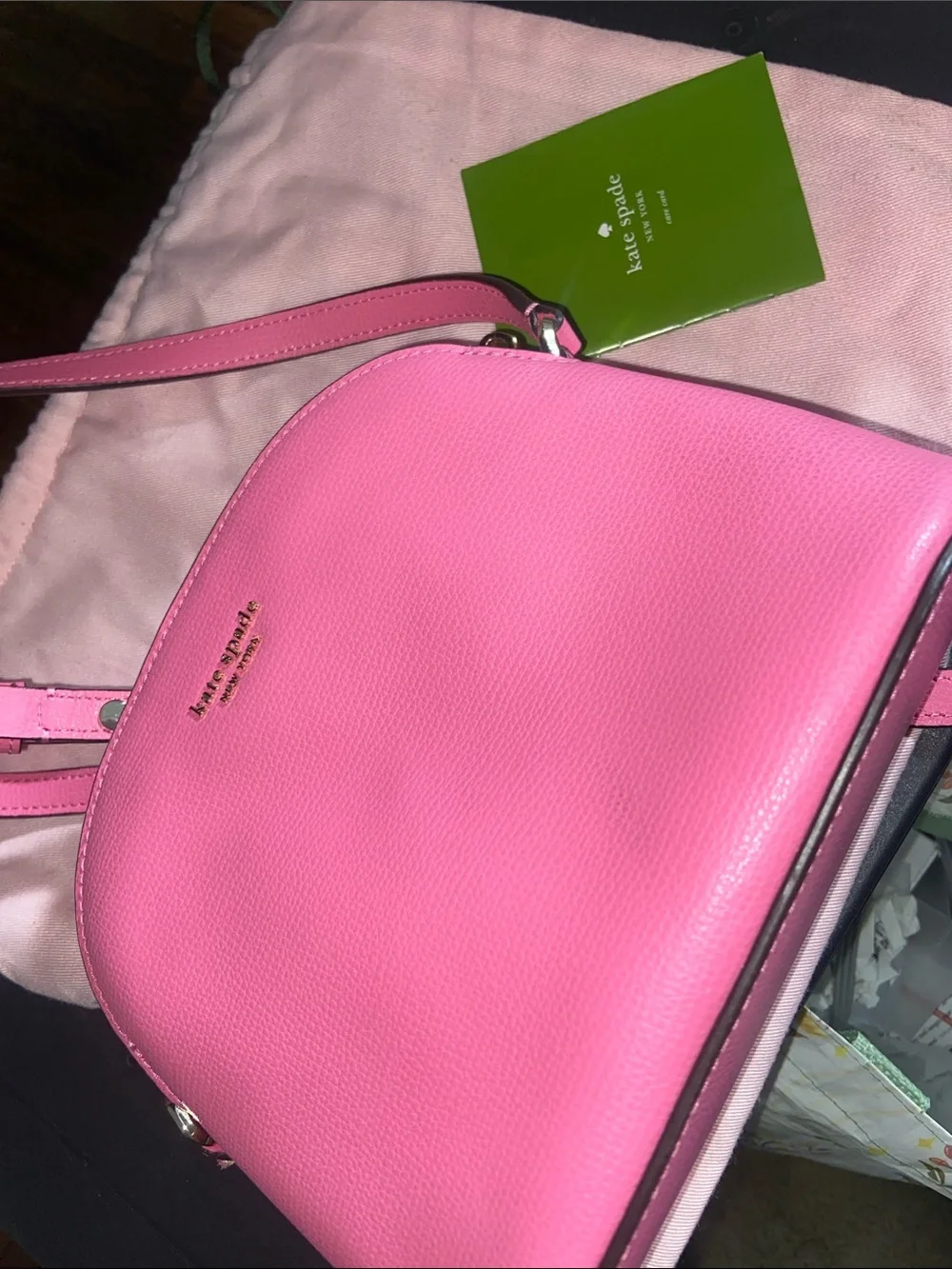 Kate Spade Schuyler Dome Hot Pink Crossbody Bag w/ Pink Dust Bag